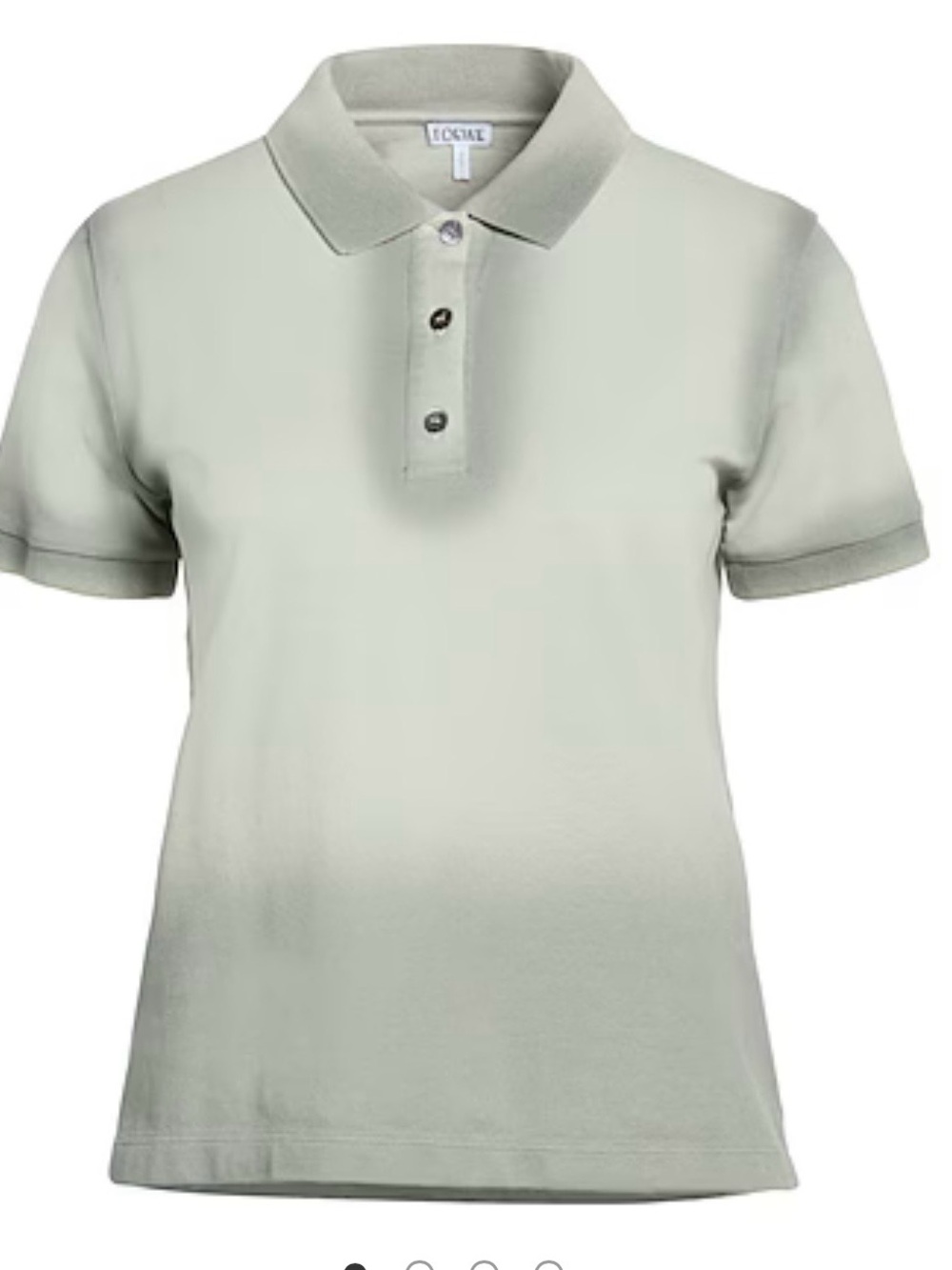 LOEWE Designer Women's Polo Shirt in Light Green Grayish color Cotton Large
